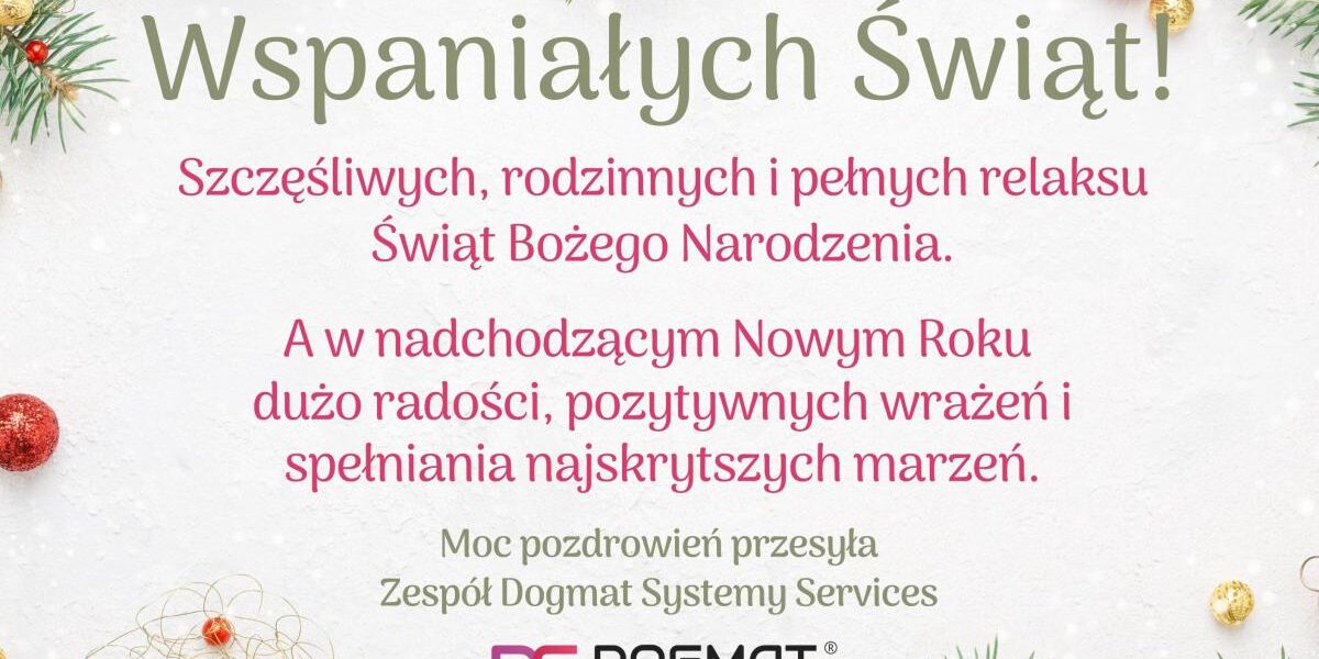 Wspaniałych Świąt od Dogmat Systemy Services